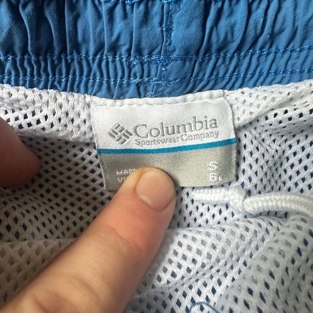 Columbia PFG Fishing Shorts Mens Small Blue Omni-Shade Mesh Lined 6in